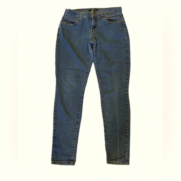 Forever 21 Dark Wash Mid Rise Skinny Jeans Stretch Ankle Y2K Women’s Size 26 - Picture 1 of 8